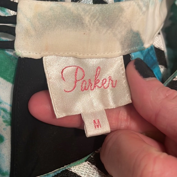 Parker Silk Geometric Watercolor Dress - Picture 5 of 5